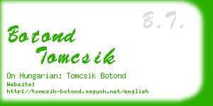 botond tomcsik business card